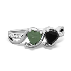 Jade Side By Side 14K White Gold ring R3090