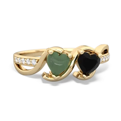 Jade Side By Side 14K Yellow Gold ring R3090