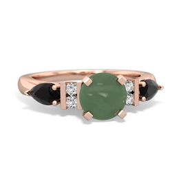 Jade 6Mm Round Eternal Embrace Engagement 14K Rose Gold ring R2005