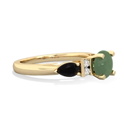 Jade 6Mm Round Eternal Embrace Engagement 14K Yellow Gold ring R2005