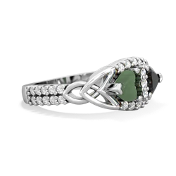 Jade Sparkling Celtic Knot 14K White Gold ring R2645