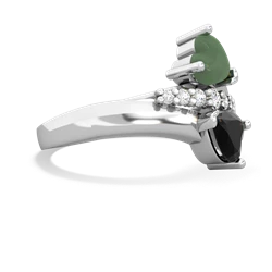 Jade Heart To Heart 14K White Gold ring R2064