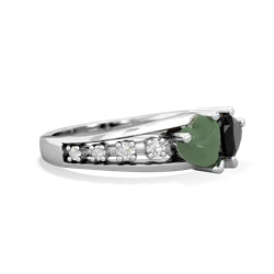 Jade Heart To Heart 14K White Gold ring R3342