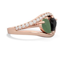 Jade Nestled Heart Keepsake 14K Rose Gold ring R5650