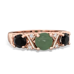 Jade Hugs And Kisses 14K Rose Gold ring R5016