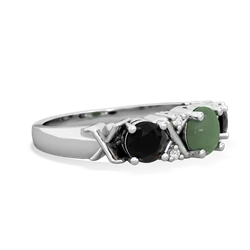 Jade Hugs And Kisses 14K White Gold ring R5016