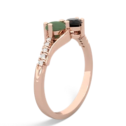 Jade Infinity Pave Two Stone 14K Rose Gold ring R5285