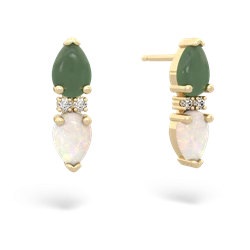 Jade Bowtie Drop 14K Yellow Gold earrings E0865