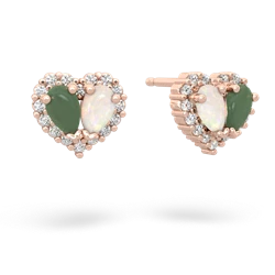 Jade Halo 14K Rose Gold earrings E7008