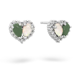 Jade Halo 14K White Gold earrings E7008