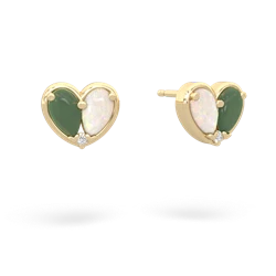 Jade 'Our Heart' 14K Yellow Gold earrings E5072