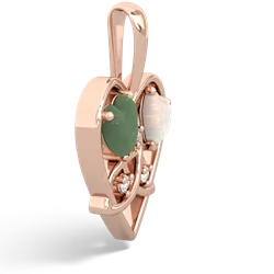 Jade Celtic Trinity Heart 14K Rose Gold pendant P5331