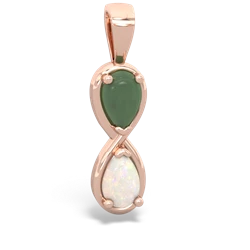 Jade Infinity 14K Rose Gold pendant P5050