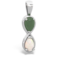 Jade Infinity 14K White Gold pendant P5050