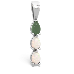 Jade Dew Drops 14K White Gold pendant P2251