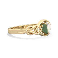 Jade Celtic Love Knot 14K Yellow Gold ring R5420