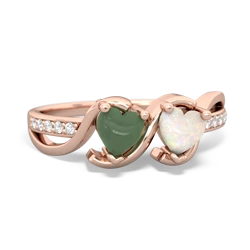 Jade Side By Side 14K Rose Gold ring R3090