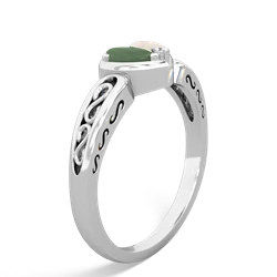 Jade Filligree 'One Heart' 14K White Gold ring R5070