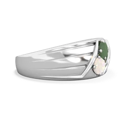 Jade Men's Streamline 14K White Gold ring R0460