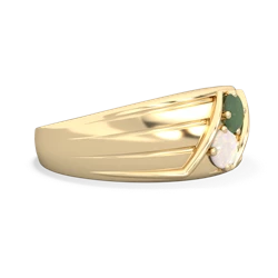 Jade Men's Streamline 14K Yellow Gold ring R0460