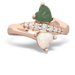 Jade Heart To Heart 14K Rose Gold ring R2064