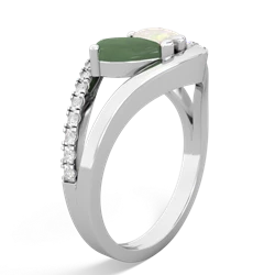 Jade Nestled Heart Keepsake 14K White Gold ring R5650