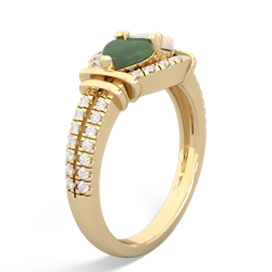 Jade Art-Deco Keepsake 14K Yellow Gold ring R5630