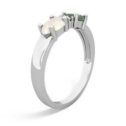 Jade Pear Bowtie 14K White Gold ring R0865