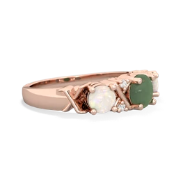 Jade Hugs And Kisses 14K Rose Gold ring R5016