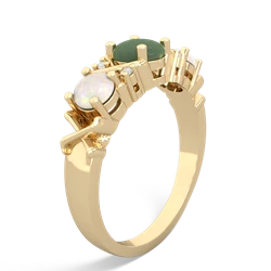 Jade Hugs And Kisses 14K Yellow Gold ring R5016