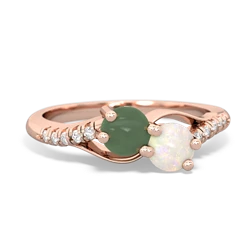 Jade Infinity Pave Two Stone 14K Rose Gold ring R5285