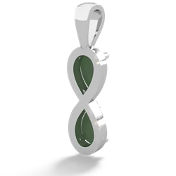 Jade Infinity 14K White Gold pendant P5050