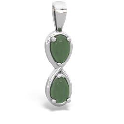 Jade Infinity 14K White Gold pendant P5050