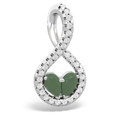 Jade Pave Twist 'One Heart' 14K White Gold pendant P5360