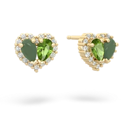 Jade Halo 14K Yellow Gold earrings E7008