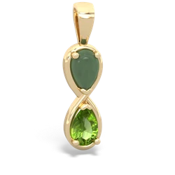 Jade Infinity 14K Yellow Gold pendant P5050