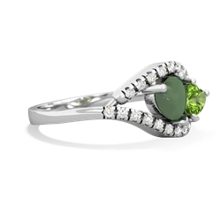 Jade Mother And Child 14K White Gold ring R3010