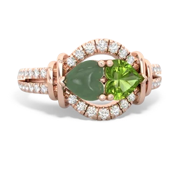 Jade Art-Deco Keepsake 14K Rose Gold ring R5630