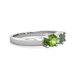 Jade Pear Bowtie 14K White Gold ring R0865