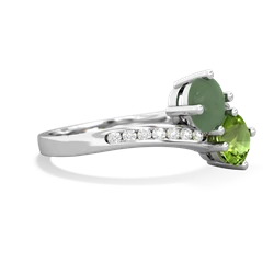 Jade Channel Set Two Stone 14K White Gold ring R5303