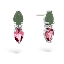 Jade Bowtie Drop 14K White Gold earrings E0865