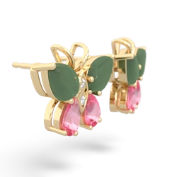 Jade Butterfly 14K Yellow Gold earrings E2215