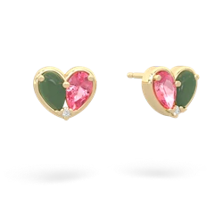 Jade 'Our Heart' 14K Yellow Gold earrings E5072