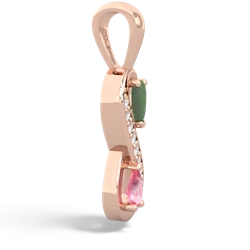 Jade Diamond Infinity 14K Rose Gold pendant P5390