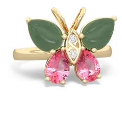 Jade Butterfly 14K Yellow Gold ring R2215