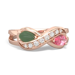 Jade Diamond Infinity 14K Rose Gold ring R5390