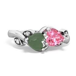 Jade Floral Elegance 14K White Gold ring R5790