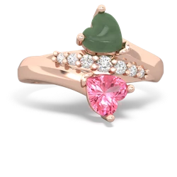 Jade Heart To Heart 14K Rose Gold ring R2064