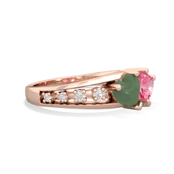 Jade Heart To Heart 14K Rose Gold ring R3342