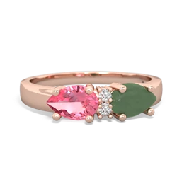 Jade Pear Bowtie 14K Rose Gold ring R0865